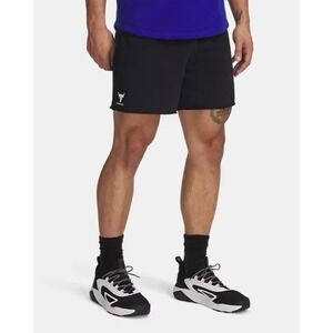 UNDER ARMOUR Project Rock Terry 5" Shorts Black Men's Sz M *NEW* 1385937-001 $55